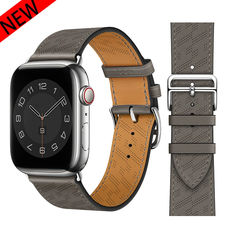 Leather band For Apple watch Strap 44mm 49mm 45mm 42mm 41mm 40mm Single Tour correa bracelet iWatch series 7 8 6 SE 5 4 9 ultra