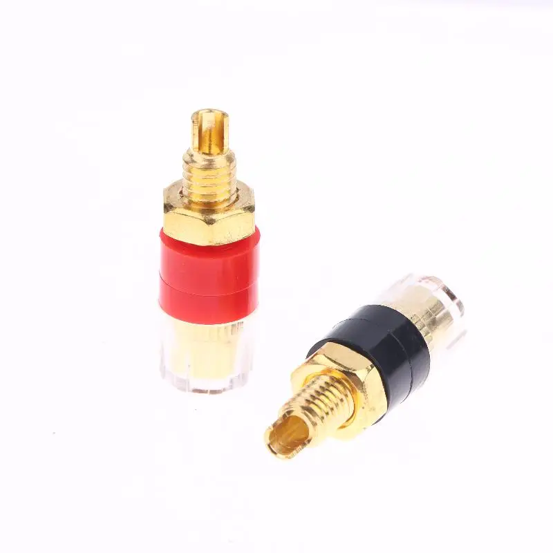 4/10Pcs Brass Terminal Connector With Transparent Shell Banana Plug Socket 4mm Gold Plated HIFI Ser Amplifier Binding Posts