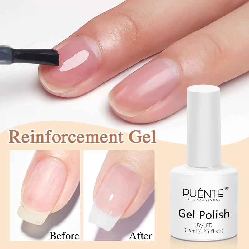 PUENTE 7-IN-1 Verstärkendes Gel-Nagellack Unterlack Schnelle Verlängerung Selbstnivellierend Abwaschbar Semi-Permanent UV-Nagelkunst-Lack