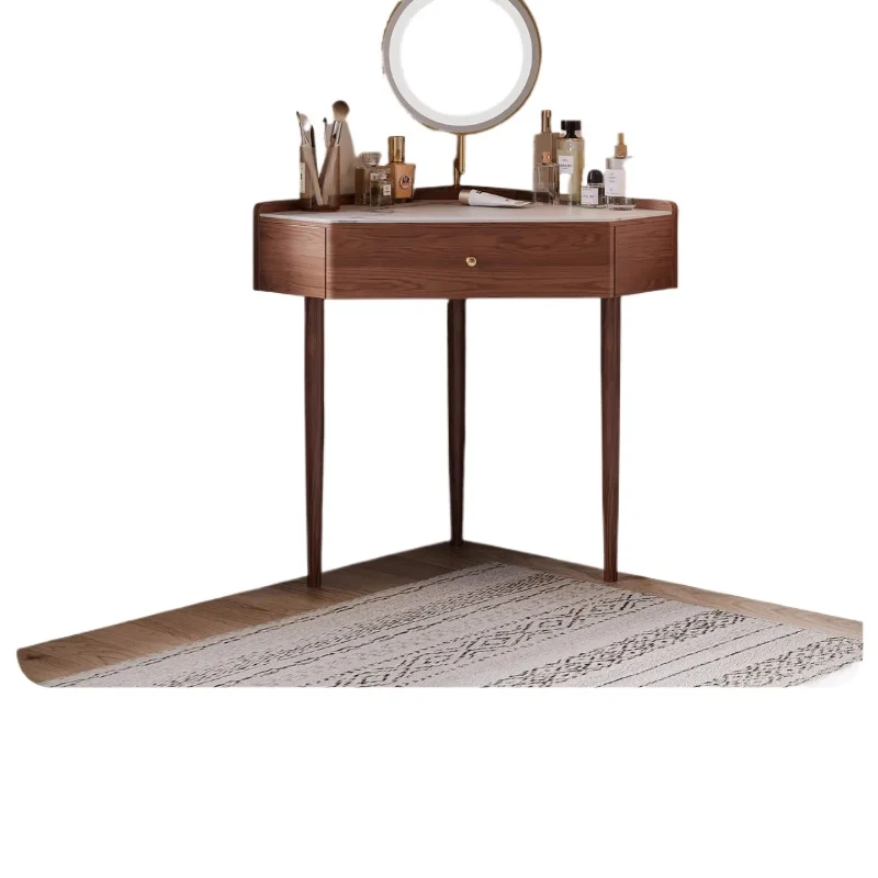 

Corner dresser small apartment, bedroom corner small desk bedside small wall corner solid wood triangle makeup table mirror