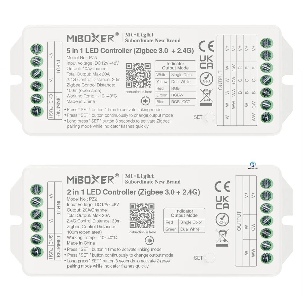 Zigbee-Contrôleur LED pour document unique, bande LED, PZ2, 2 en 1, PZ5, 5 en 1 Max, 20A, ATA Boxer, 3.0 + 2.4G RF, blanc, RVB, RGBW, RVB + CCT, touristes