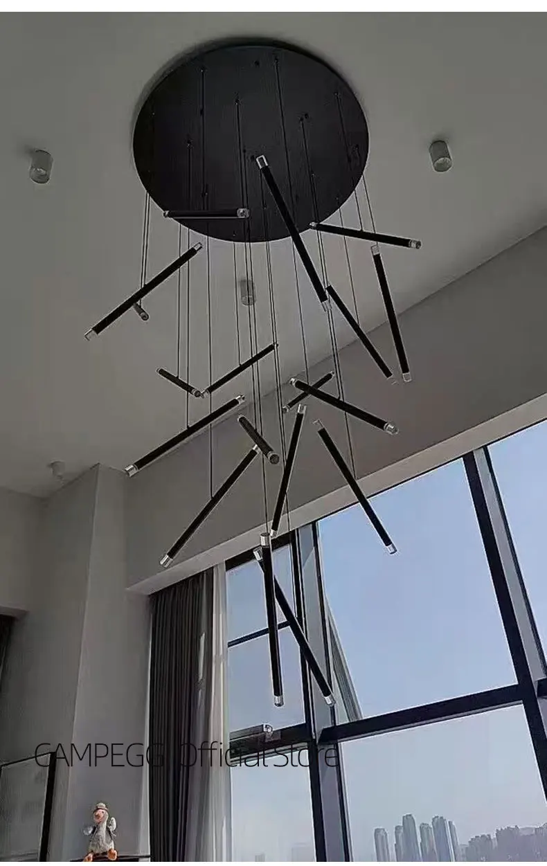 Nordic Style Long Villa Chandelier Hanging Villa Living Room Pendant light Designer Creative Restaurant Pendent Lamp Decoration