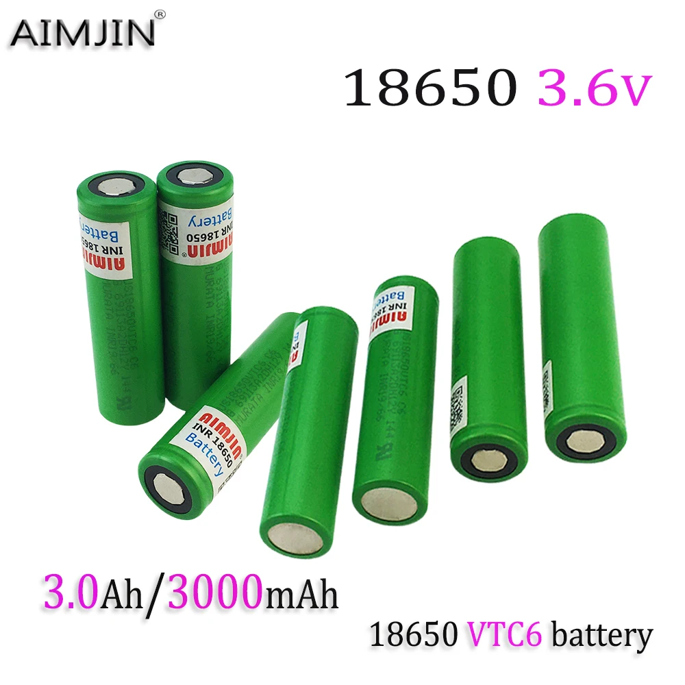 

New original 18650 VTC6 3.6V 3000mAh battery For Us 18650 30A toys tools flashlight battery