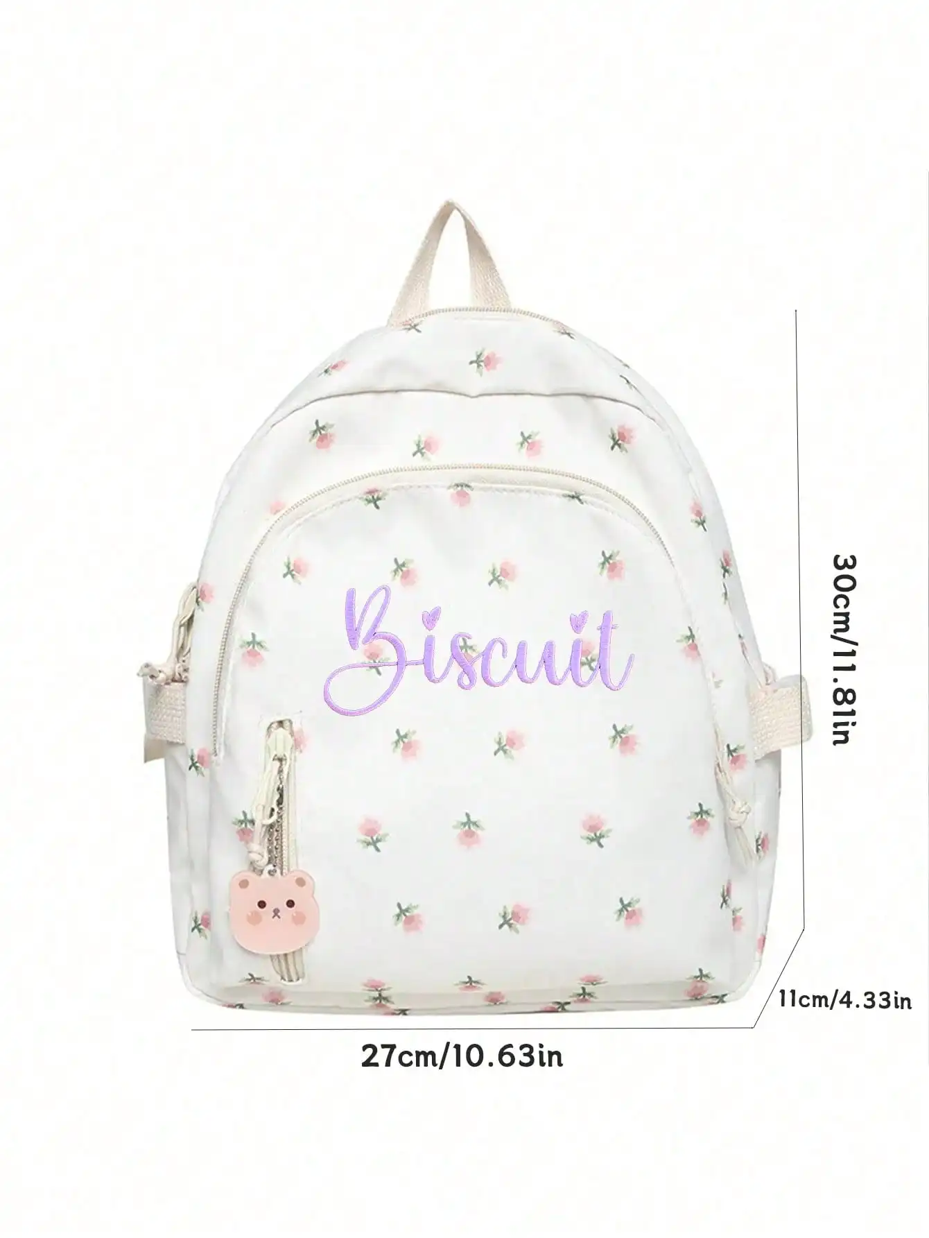 Cute Floral Mini Backpack for Girls Custom Name Embroidery School Bag Small Rucksack Teen Student Bookbag Travel Daypack