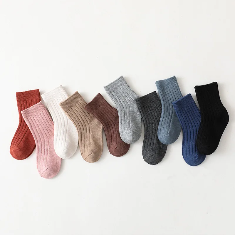 New Solid Baby Boys Girls Socks Breathable Toddlers Kids Short Socks Solid Stripe Infant Princess Cute Socks For 0-8Years