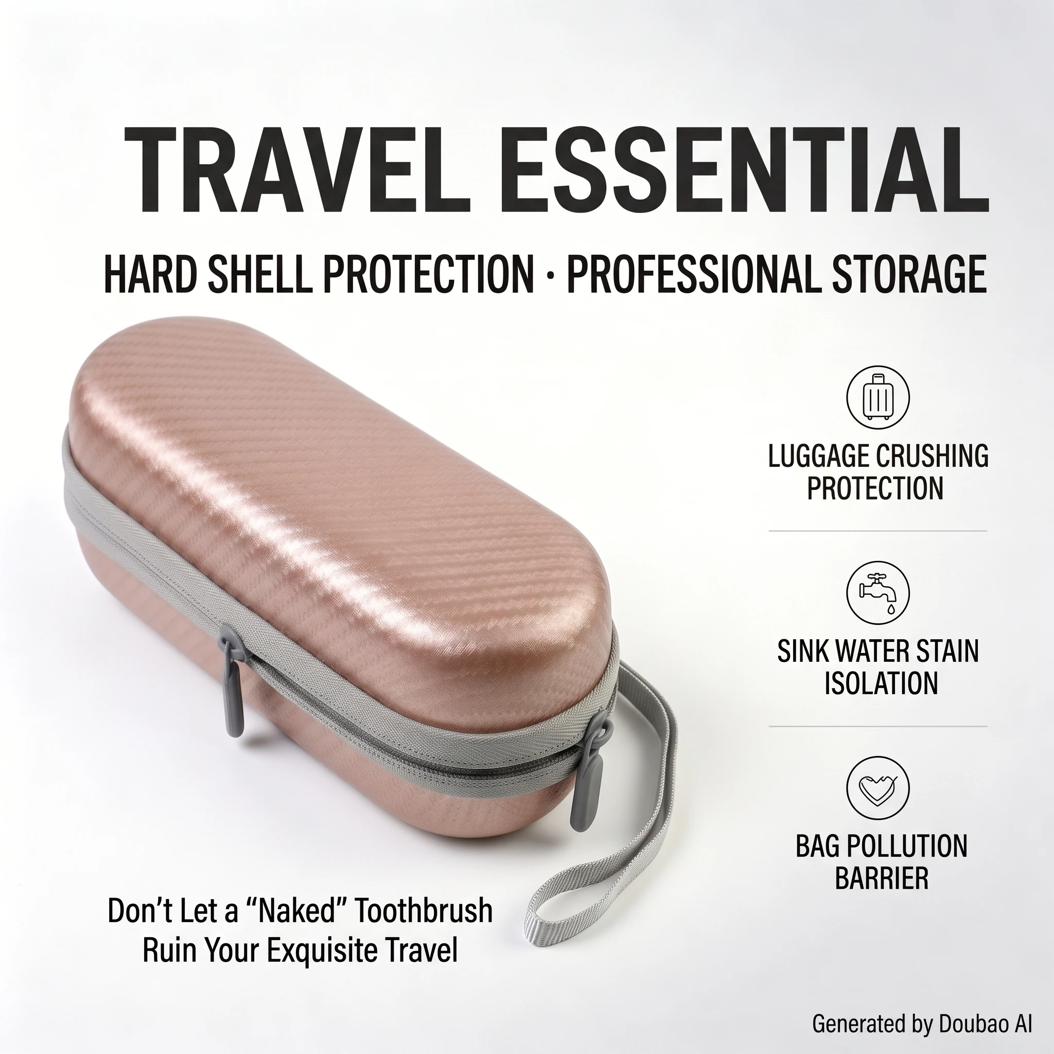 Travel Carrying Case, Electric Toothbrush Storage Bag, Waterproof PU EVA Hard Shell Oral-B Philips Sonicare Holder