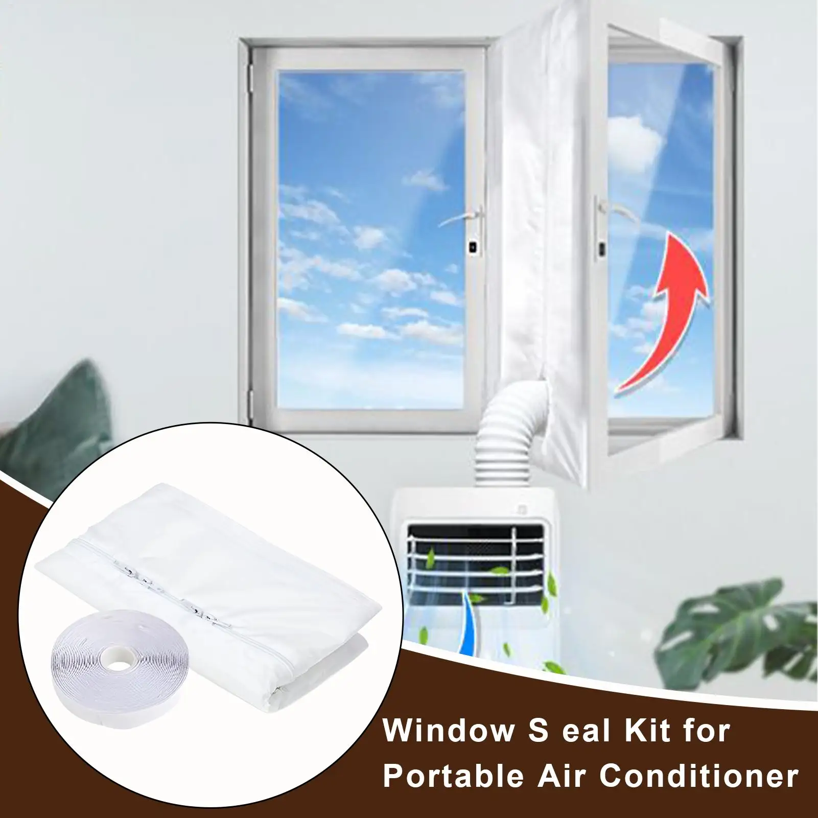 

Portable Air Conditioner Window Sealing Kit, Household Ac Window Kit-Sliding Door Window Vent Kit Easy to Install