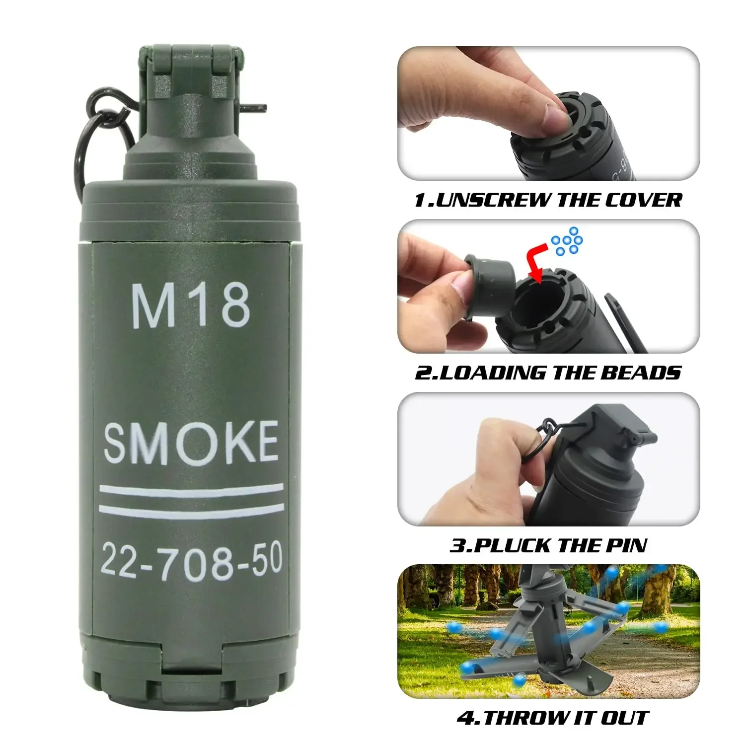 9 لعبة اليد التكتيكية وهمية M18 CS الدخان هلام الماء قنبلة يدوية نموذج ل Airsoft الألوان قابلة لإعادة الاستخدام الرياضة في الهواء الطلق #5