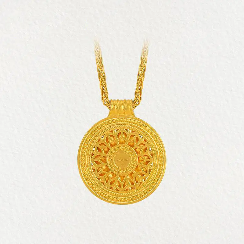 New in Ancient gold crafts Pendant high-level sunflower necklaces Classical Chinoiserie light luxury clavicle chain jewelry