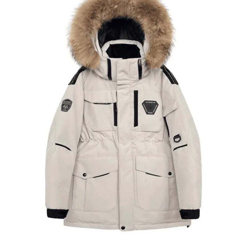 Down Jacket White Duck Down Minus Zero New Men's and Women's Thickened Medium and Long Tooling Couple's Fall Winter Warm Jacket
