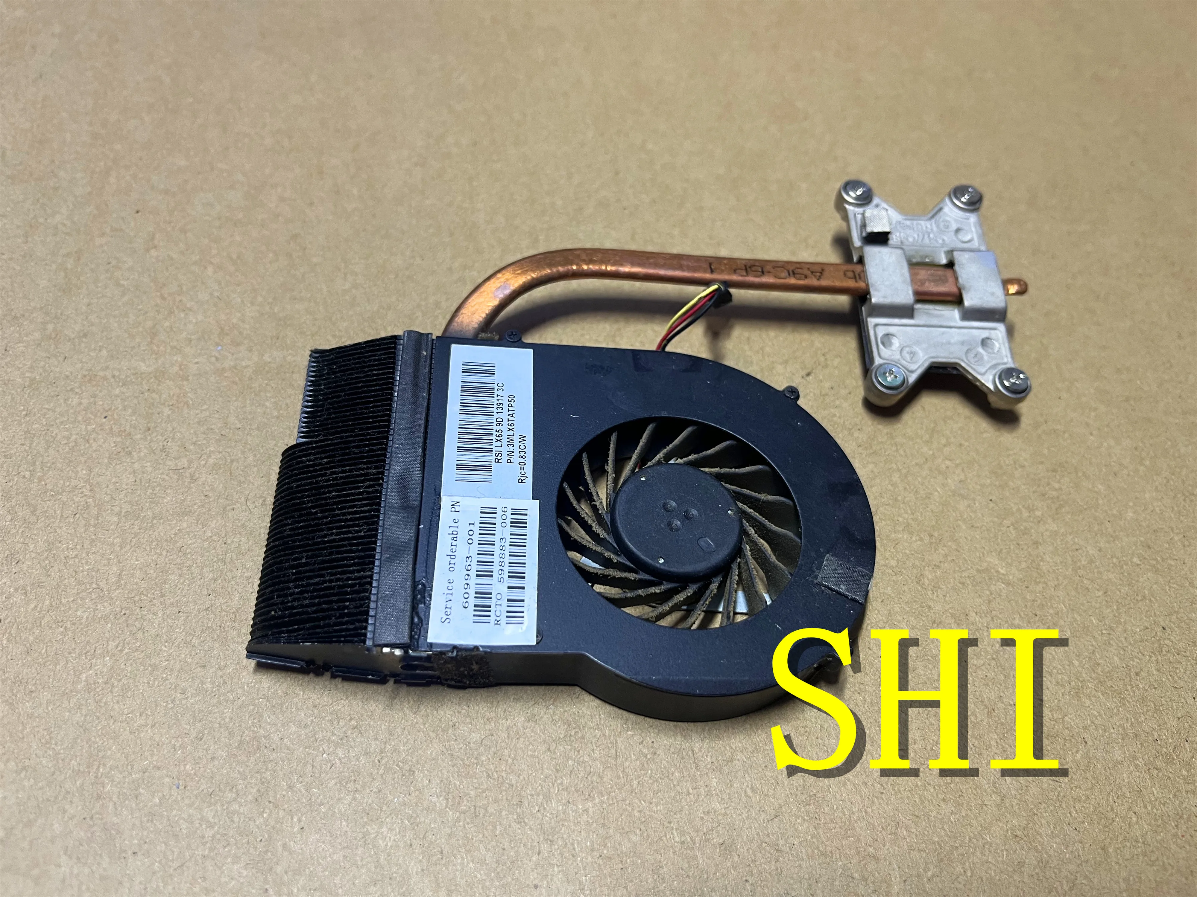 Used Cooler for HP DV6-3000 DV7-4000 DV6 DV7 Heatsink with Fan 609963-001 598883-006 Free Shipping