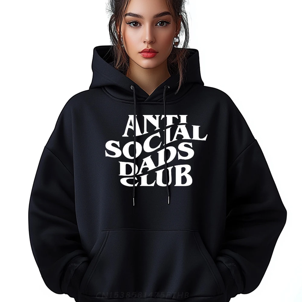 

Anti Social Dads Club Funny Father Crew Neck Hoodies Printed Long Sleeve Outdoor Oversized Pullover Printing Men's Sweatshirt