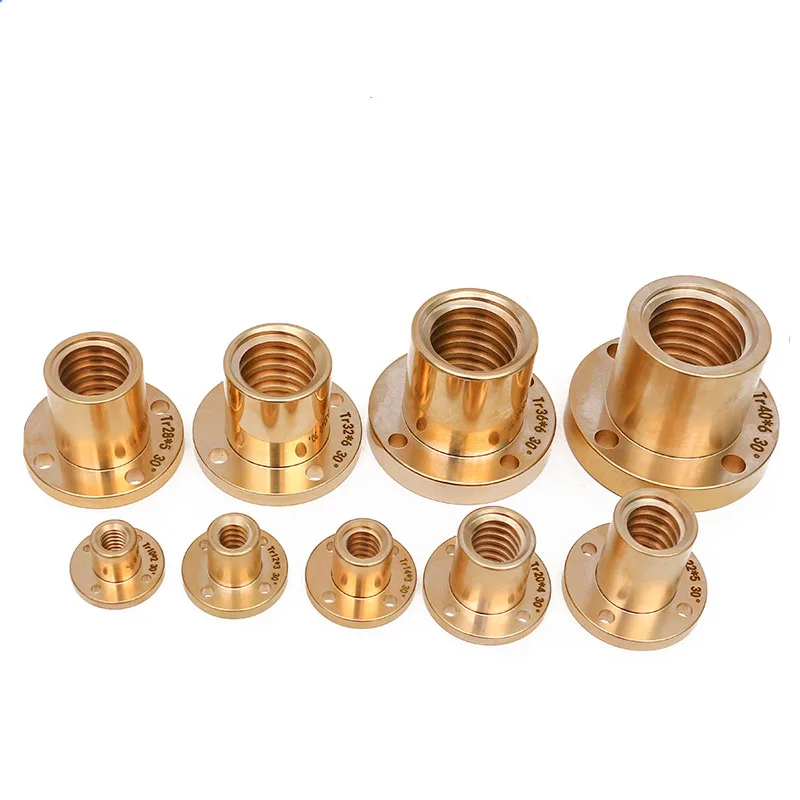 Left-Hand Threaded Round Flange Nut Brass Nuts T8 T10 T12 T14 T16 T20 T22 T25 Lead Screw Pitch 1/2mm Lead For 3D CNC Printer