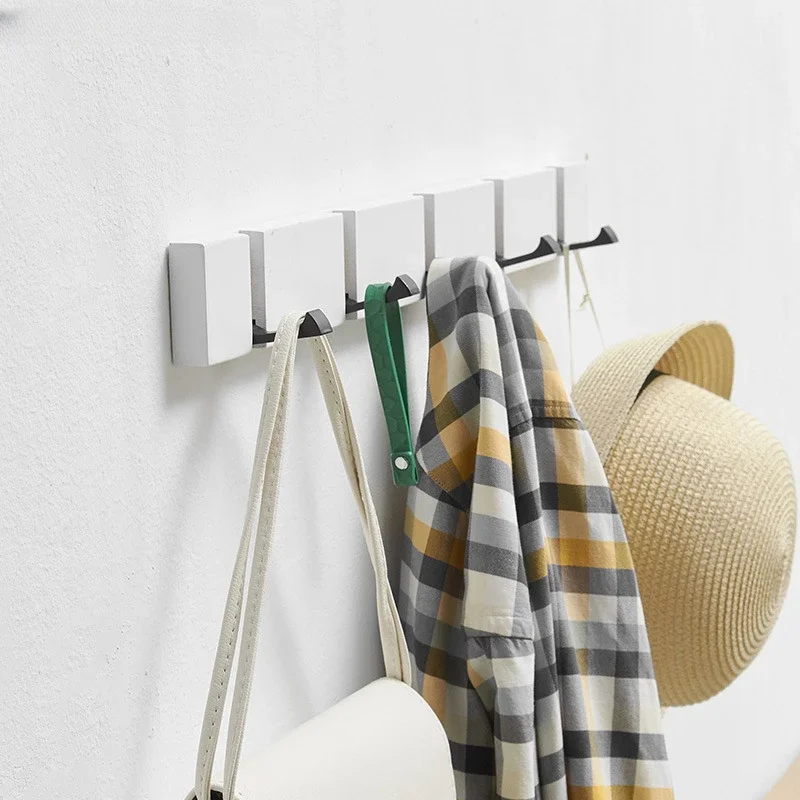 Foldable Bamboo Wall-Mounting Clothes Hooks Household Clothes Shelf Towel Coat Sundries  Hook Door Hangers Bathroom Rack