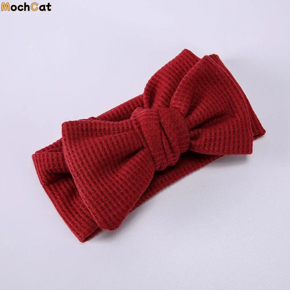 

Soft Baby Headwrap Waffle Fabric Baby Girl Hair Accessories Big Bow Hairband Baby Headband Girl Headwear Bowknot Turban