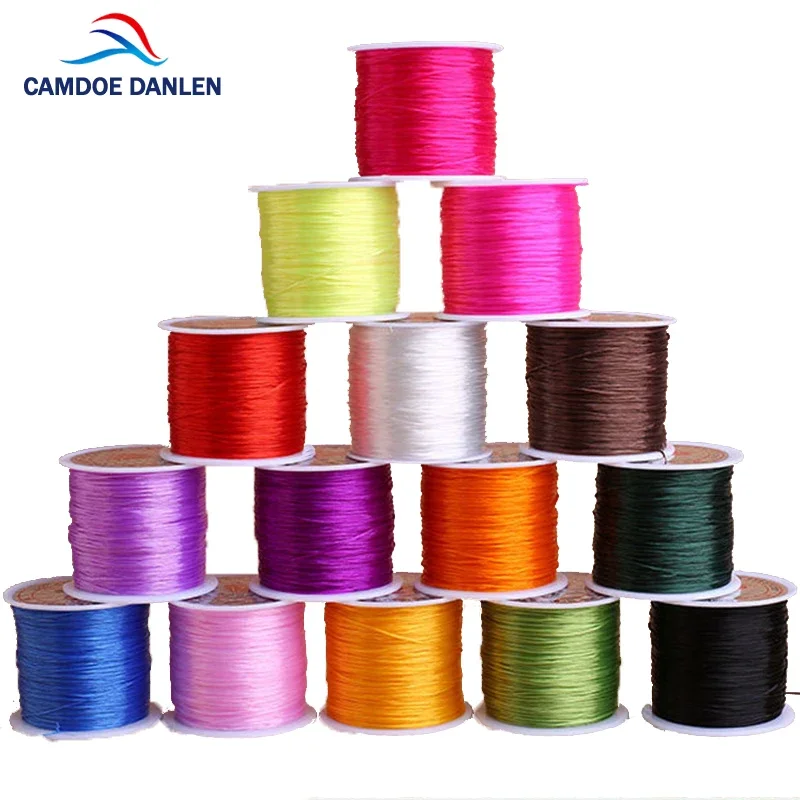 

CAMDOE DANLEN 1Roll/lot 0.6mm Elastic Thread Round Crystal Line 12colors 60M Diy Nylon Rubber Stretchy Cord For Jewelry Making