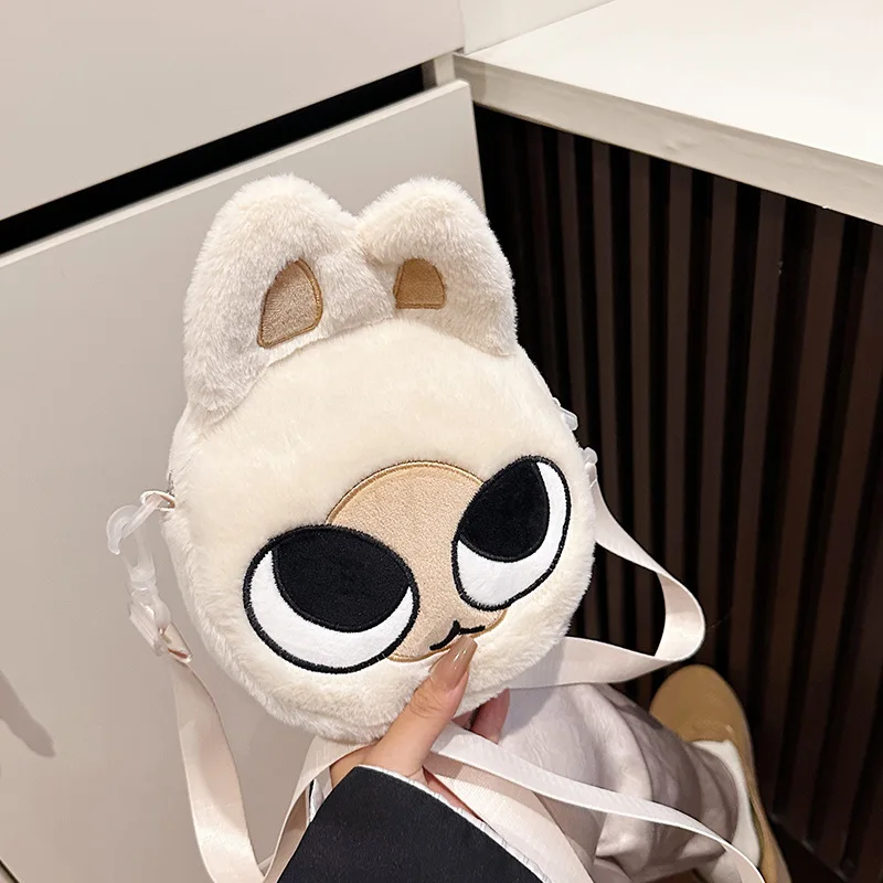 

Women Cute plush cat small shoulder bag 2025 new cartoon crossbody bag