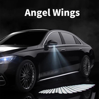 2pcs Dynamic LED Car Lights Welcome Light Ambient Light Auto Projection Angel Wings Neon Lamp Led Bar Car Accessories Lamps