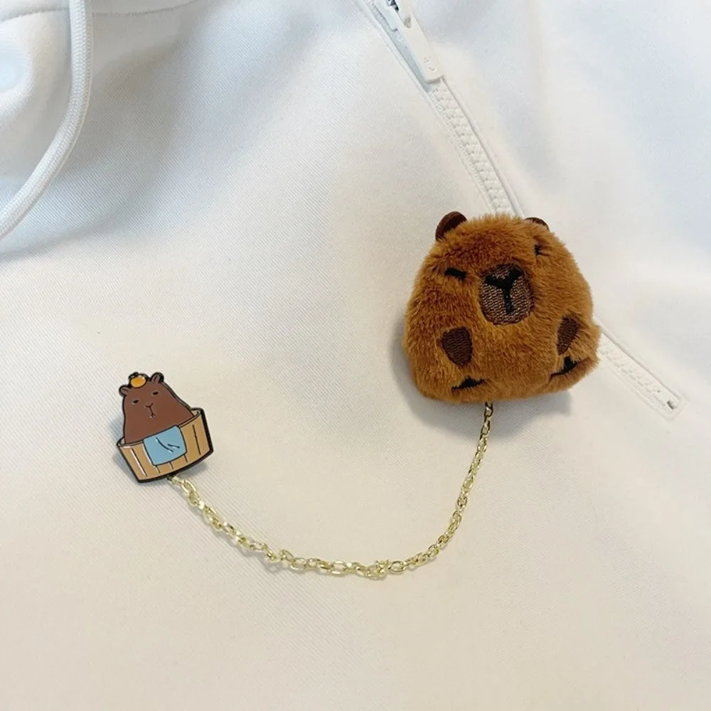 Kapibara Star Capybara Brooch Jewelry Lapel Chain Capibara Badge Kawaii Fashion Kapibara Pin Unisex