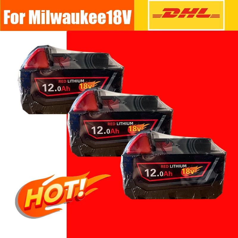 

For Milwaukee 18V battery M18-HB3 high energy battery 12AH , original Milwaukee M12-18FC charger 48-11-1815