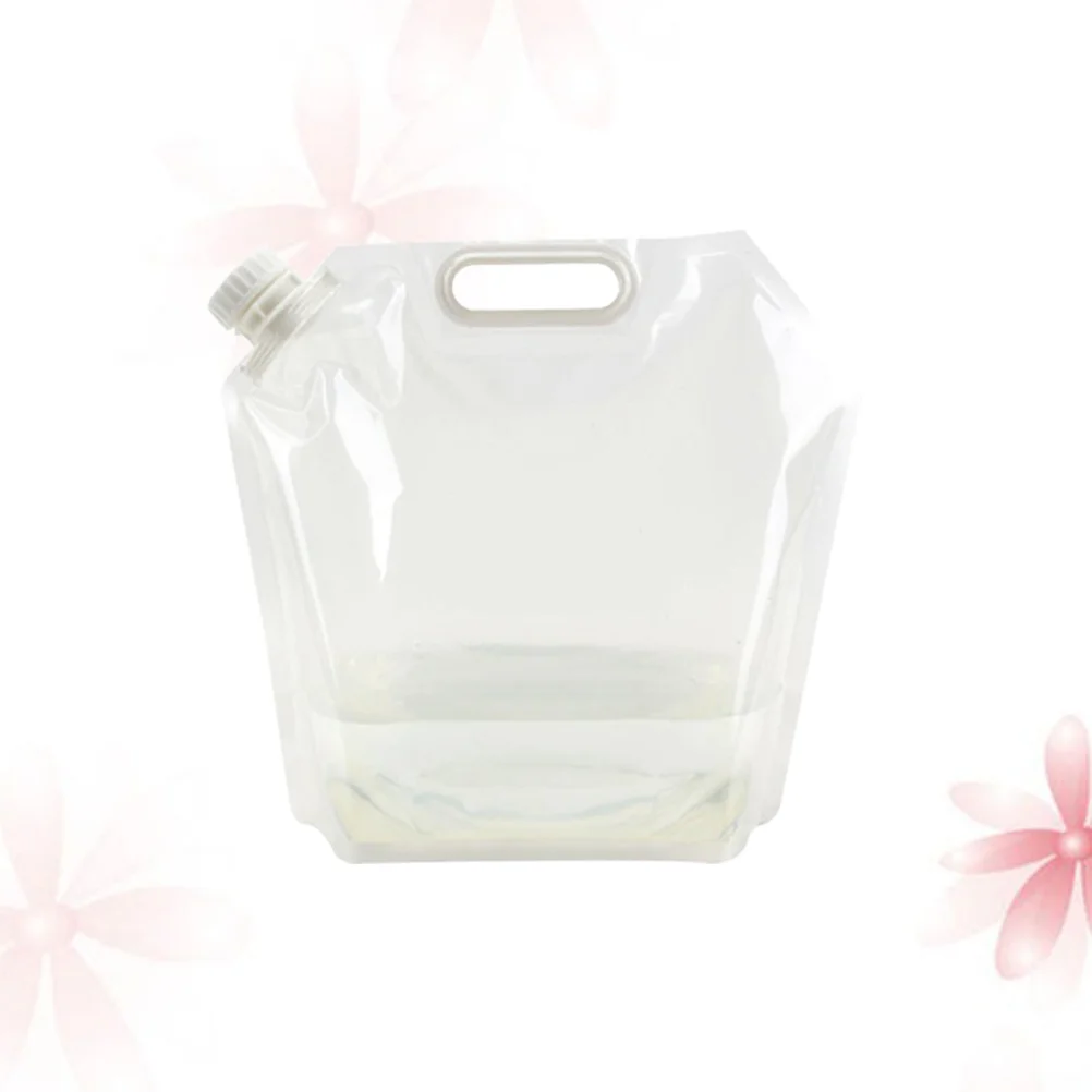 5L في الهواء الطلق حقيبة المياه حاوية مياه قابلة للطي للتخييم التنزه نزهة الصيد الصيد بقاء المحمولة تخزين حمل واضح