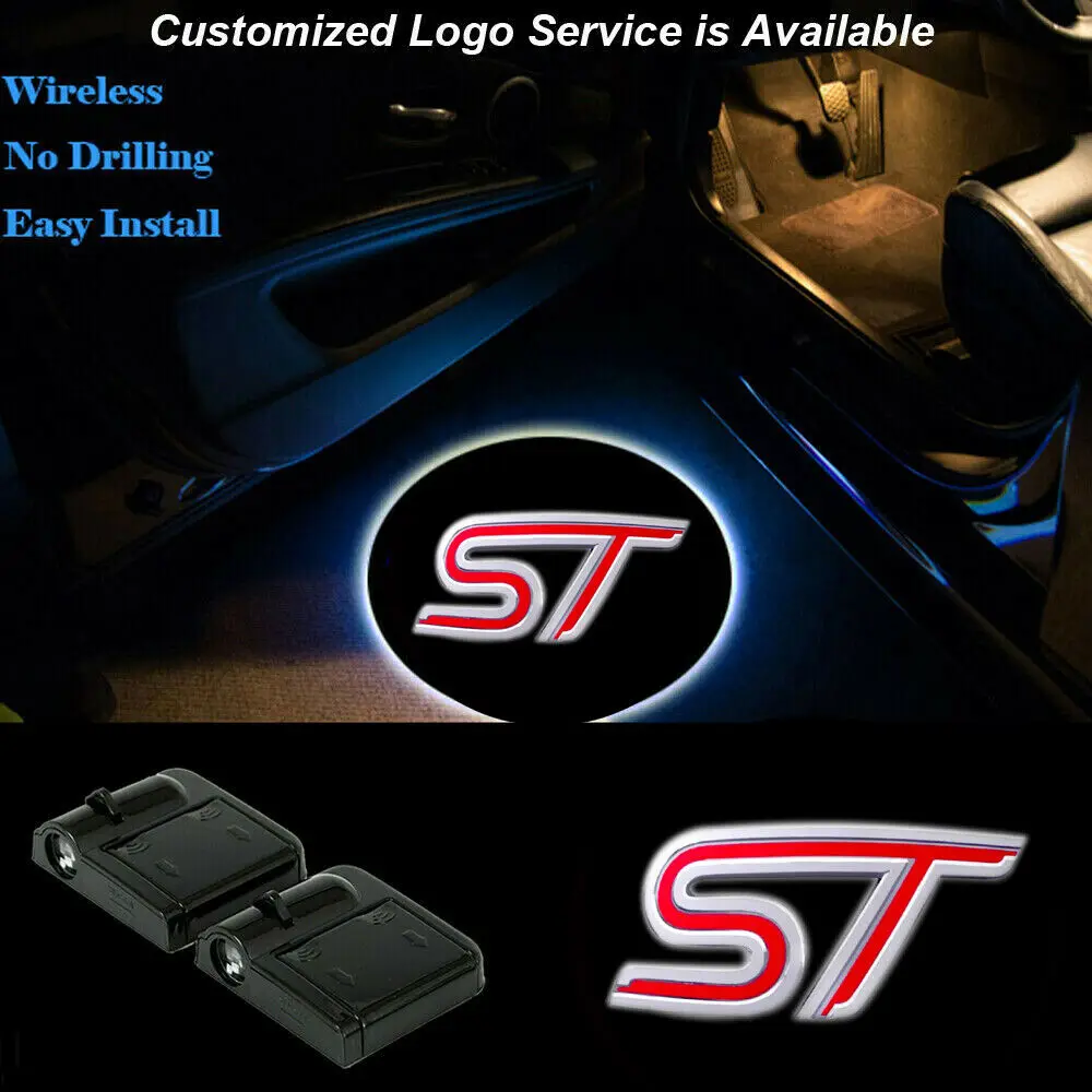 

2pcs ST Logo Wireless Car Door LED Courtesy Projector Welcome Ghost Shadow Light For FIESTA Focus MONDEOape Edge Esc Expedition