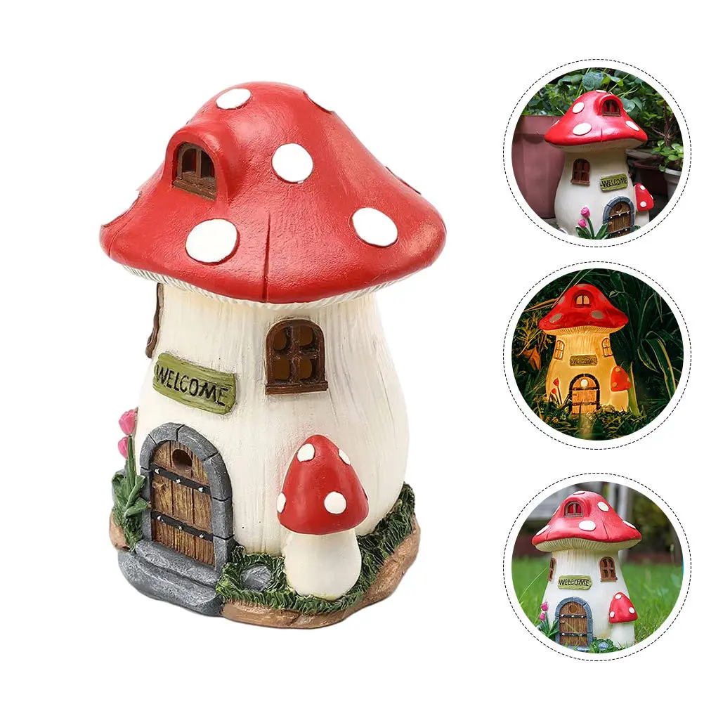 

1Pcs Solar Lamp Resin Craft Mushroom Garden Decoration Luminous Outdoor Light for Yard Path Park Landscape Illumination