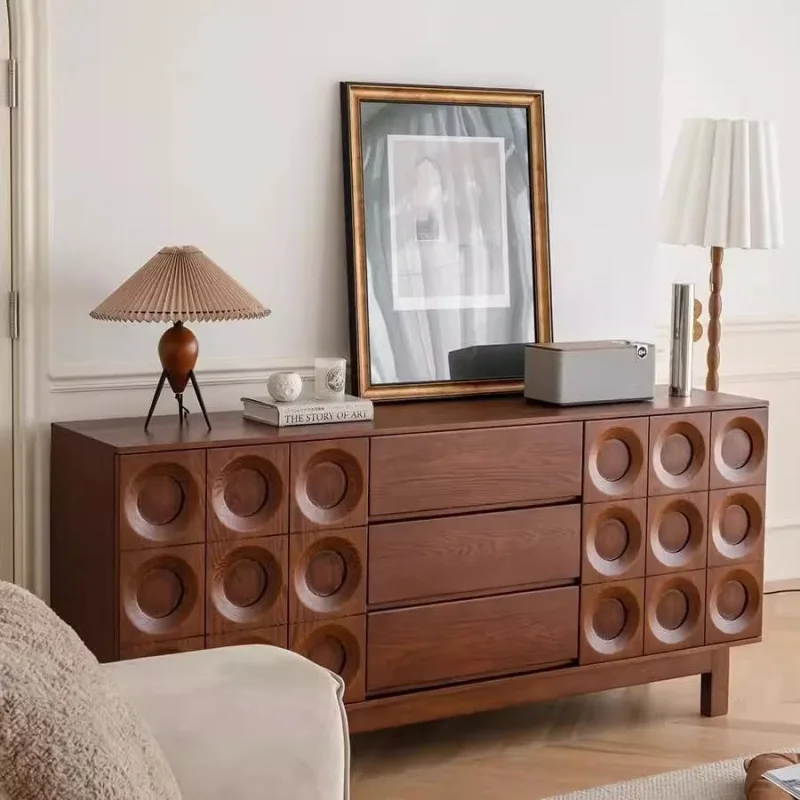 Side cabinet American side cabinet solid wood frame