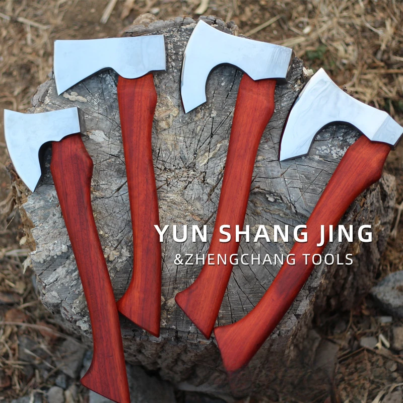 Hand-forged axe, safflower wood, play with household collection and display small hand axe.