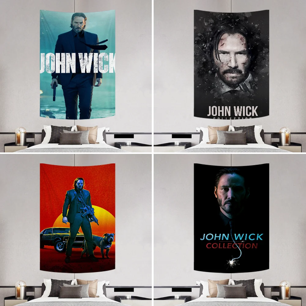 

Film J-John Wick bab Tapestry Decoration Party Background Hanging Cloth Bedroom Tapestry Room Decor Aesthetic