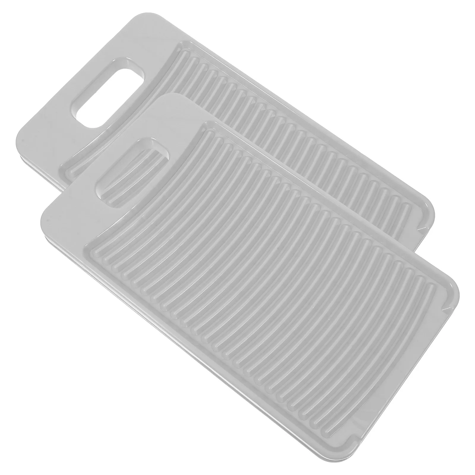 

2pcs Laundry Washboard Effortless Cleaning Tool Antislip Hangable Design Hand Washing Sock Mini Plastic Durable Travel Grey