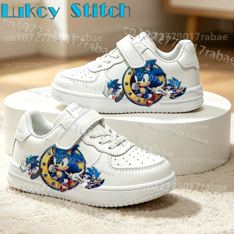 New S-Sonics Design Toddler Kids White Simple Soft Sports Shoes Boys Girls Parity Comfortable Minimalist Trendy Activities Shoes