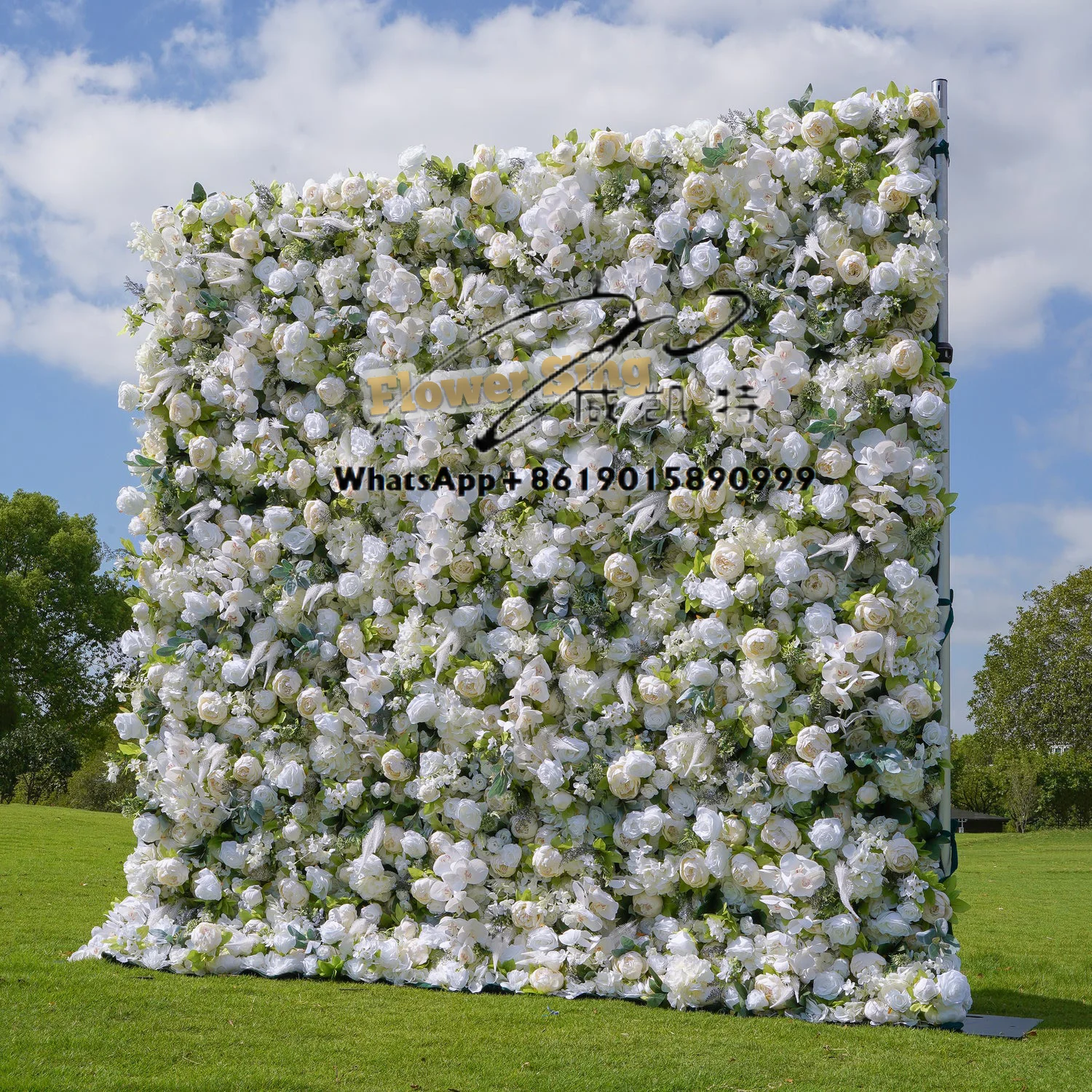 

3D Rose Flower Walls Versatile White Green Color Flower Backdrops for Weddings Decoration Special Event Props Photo Background