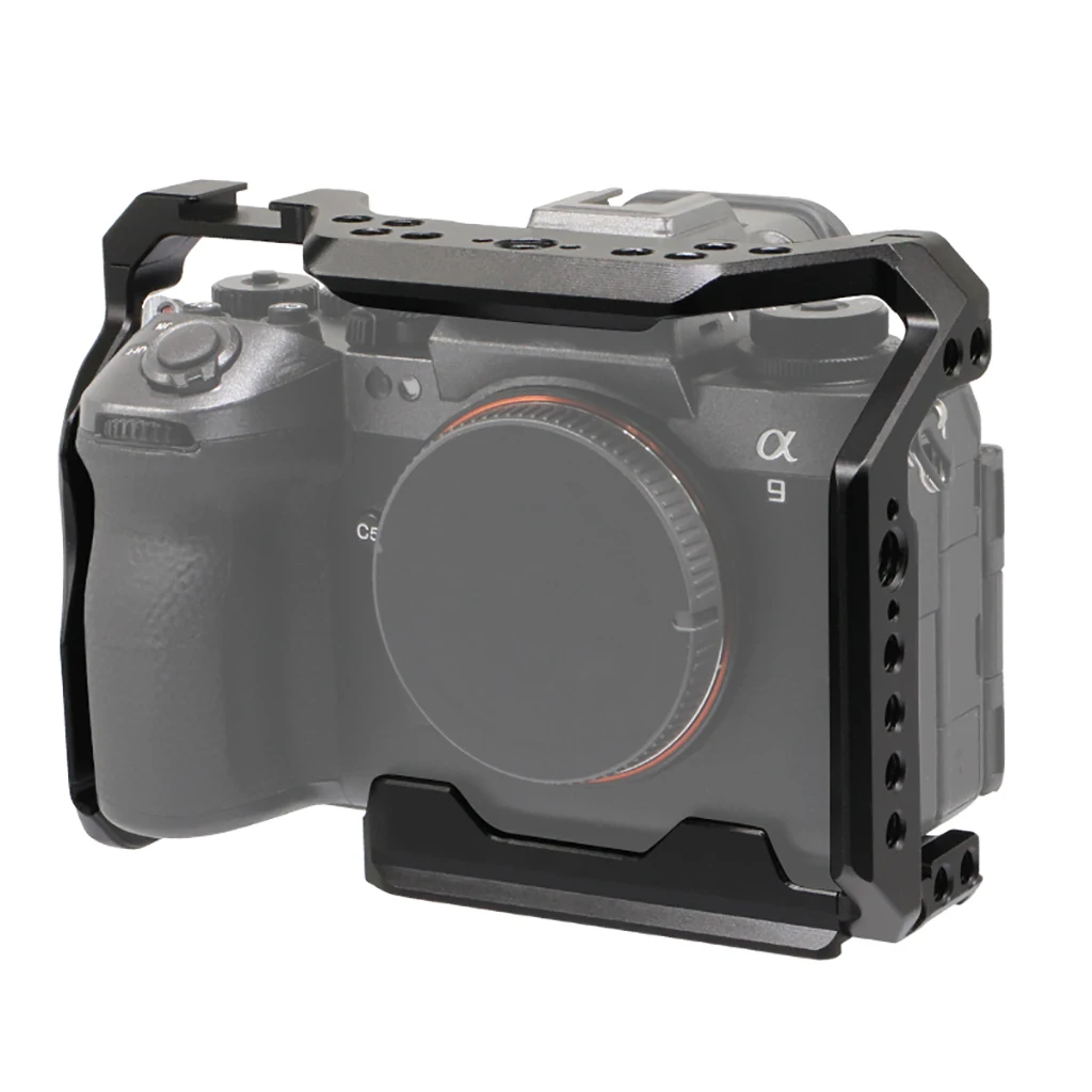 Cámara Cage Rig Video película estabilizador de fabricación de películas con soporte de zapata fría para cámara Sony A9III A1II DSLR montaje de trípode Arca-Swiss