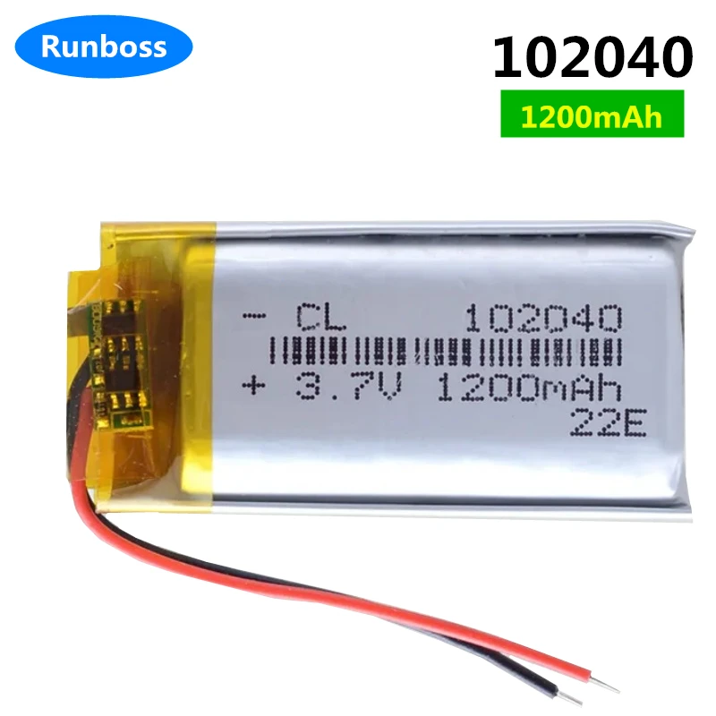 1-4 pz 3.7V 1200mAh 102040 batteria agli ioni di litio polimerica per GPS Mp3 Mp4 dispositivo elettrico radiocomandato DVR fotocamera massaggiatore