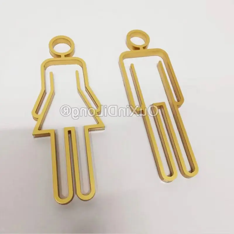 

Hollow Acrylic Toilet Symbol Back Adhesive Bathroom Toilet Locker Room Men and Women Door Sign for Hotel,Office,Home,Restaurant
