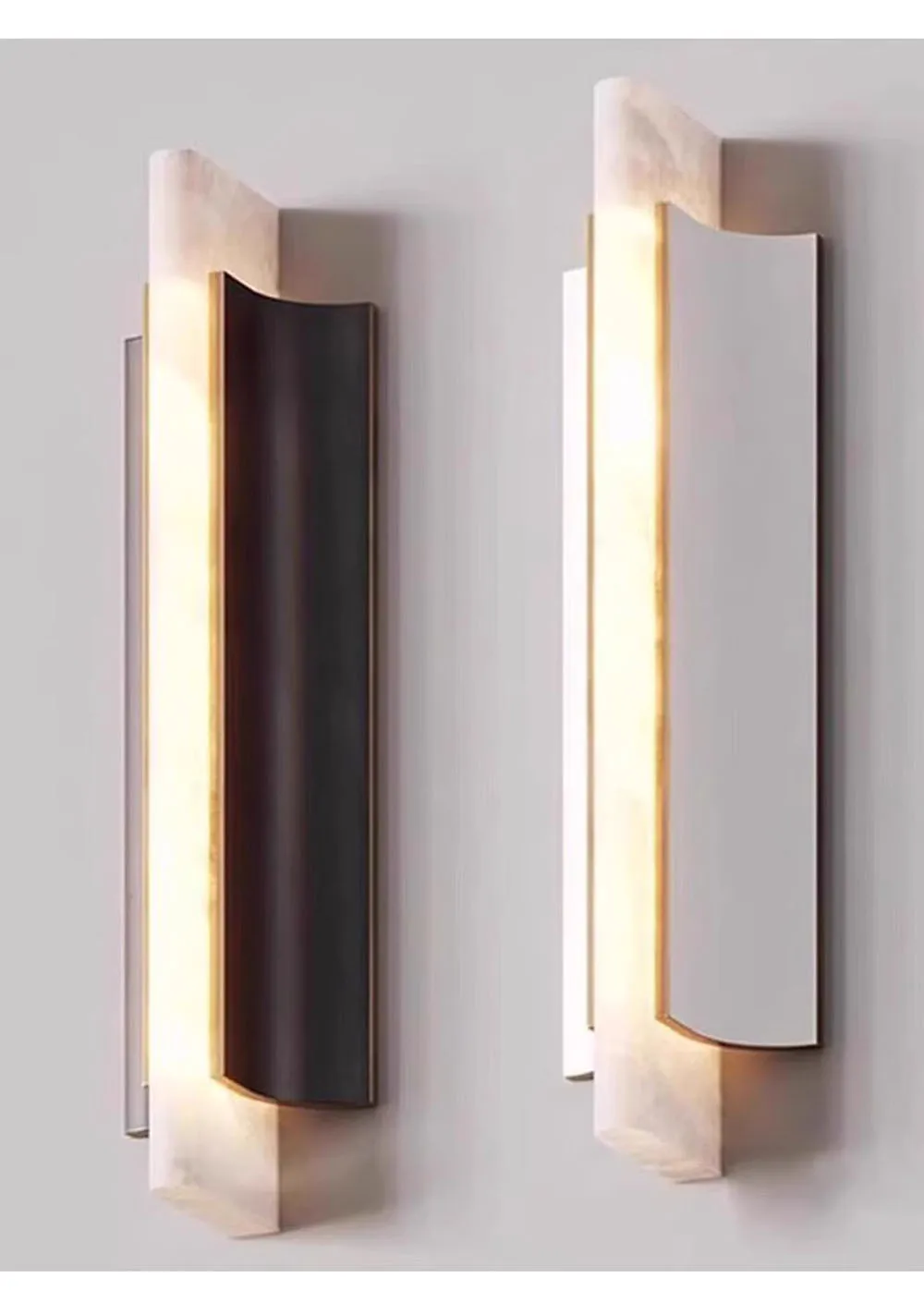 الحديثة غرفة نوم السرير الجدار مصباح بسيط الإبداعية الفاخرة غرفة المعيشة الممر الممر حائط الخلفية النحاس المرمر الجدار مصباح #3