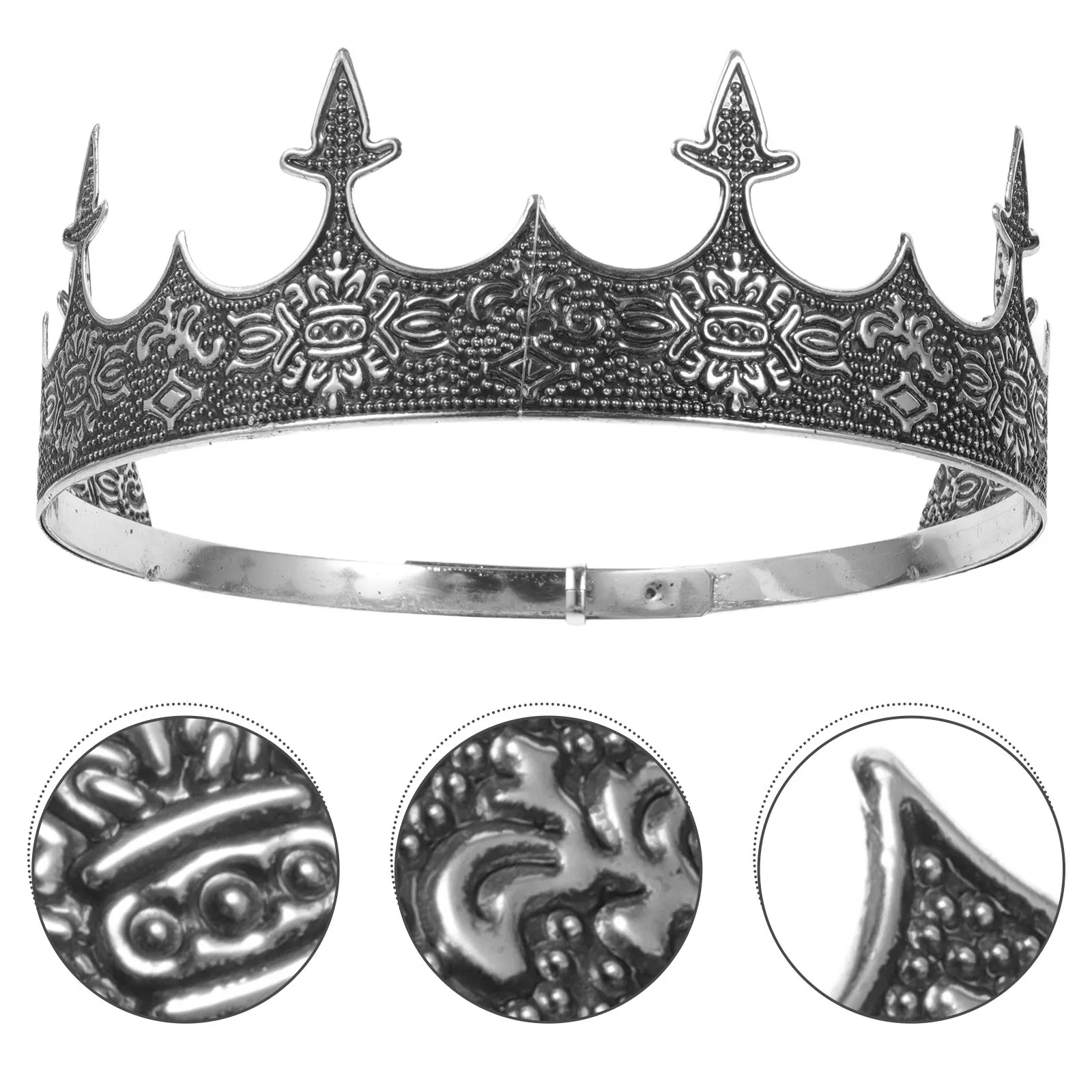 

Винтажная мужская корона-ободок для головы, подходит для свадьбы, выпускного вечера, косплея, Хэллоуина. Королевские короны для мужчин.