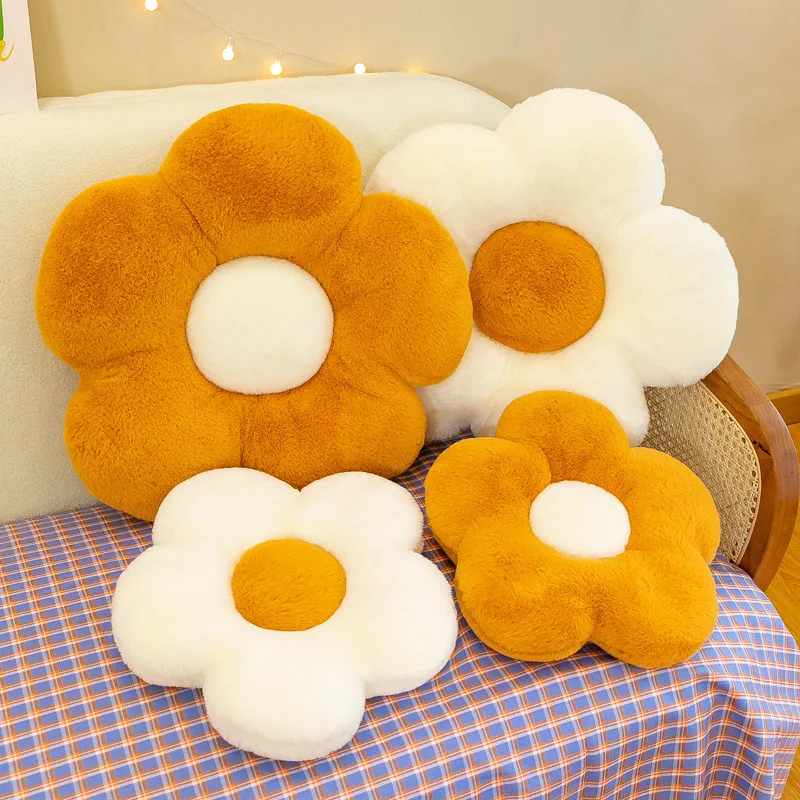 Sunflower Petal Pillow Flower Headboard Pillow Living Room Sofa Cushion Small Fresh Homestay Bay Window Cushion