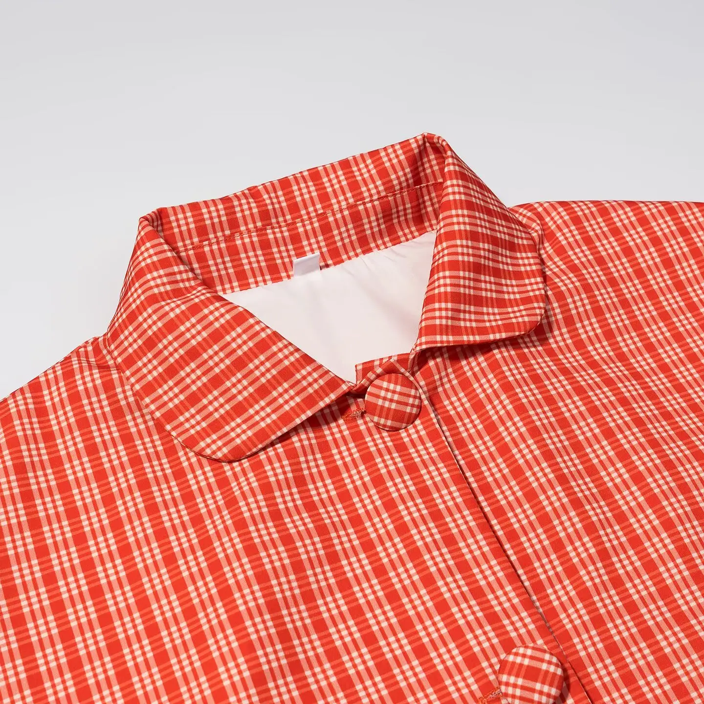 TFAFXY 2026 Frühling Herbst Lässiger Damen Karierter Schal-Mantel Einreihiger Loser Langarm Streetwear-Mantel – Detail 5
