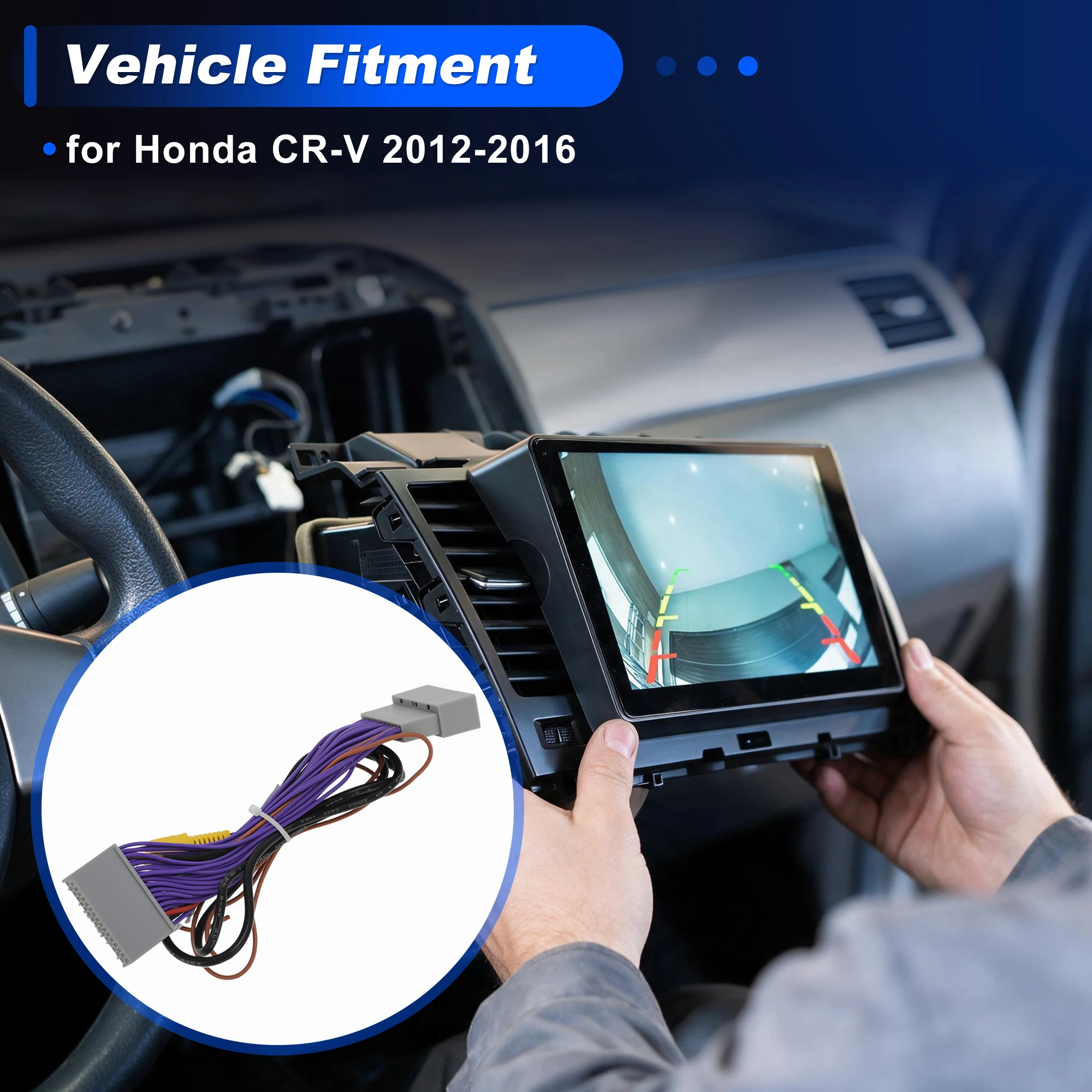 UXCELL Rear View Backup Camera Adapter Wire Harness Cable Plug for Honda CR-V 2012-2016