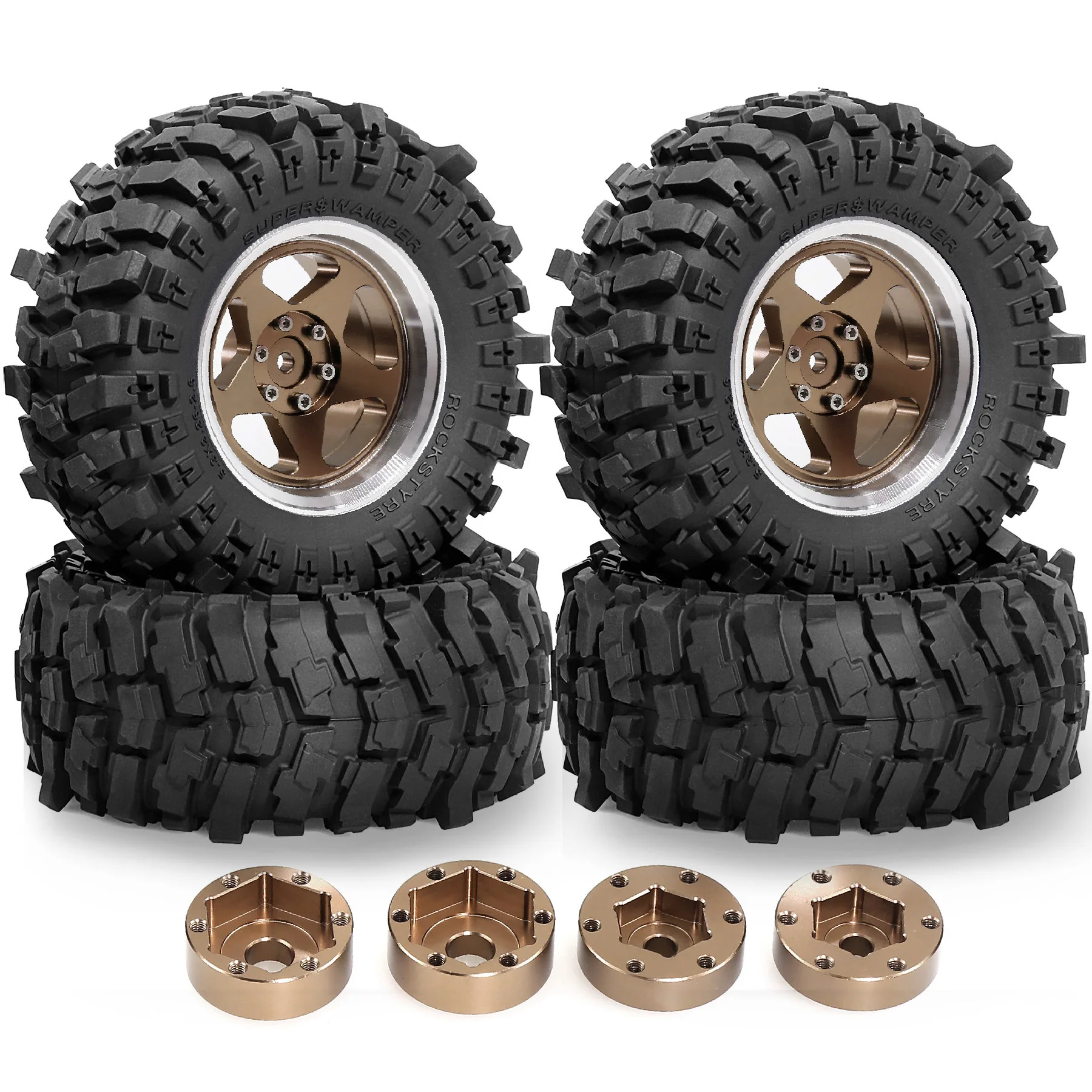 

RED SPDIER ENRON CNC Aluminum 2.6 inch Beadlock 12MM/17MM Wheel Rim For RC Crawler tires Axial 1/10 1/7 1/8 MK07 RC Car 4pcs