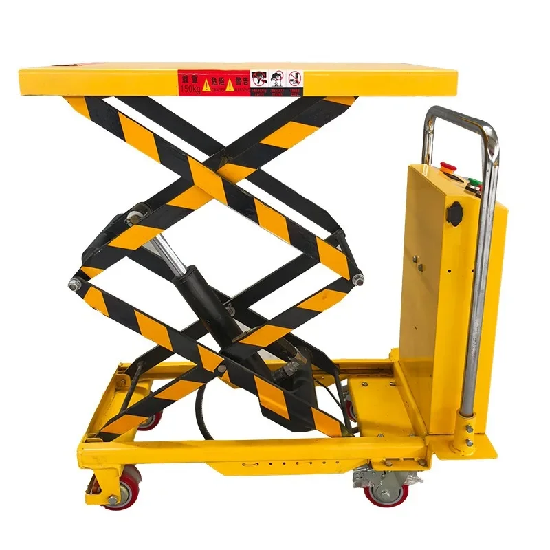 Electro-hydraulic lifting platform car Battery tool car 220V/12V hand push scissor lift working platform