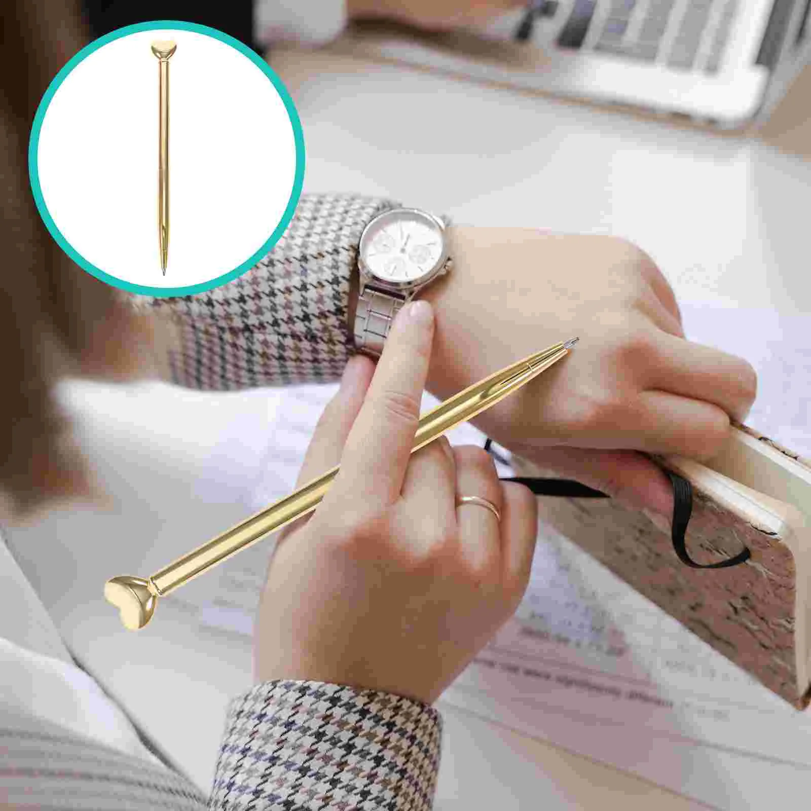 

12 Pcs Love Metal Pen Premium Ink Students Writing Tool Ergonomic Cute Ballpoint Pens Portable Free-flowing Smooth