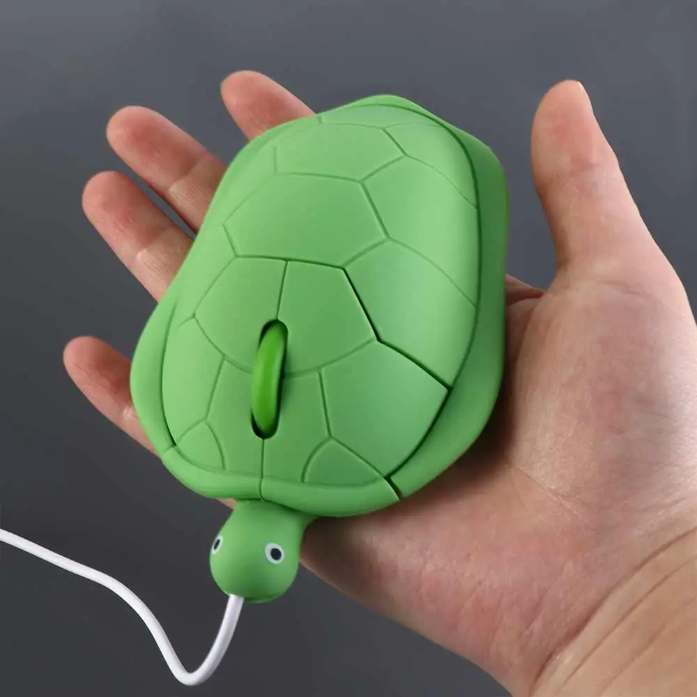 1200DPI Green Turtle Wired Mouse 3.6inch Button 3.6 Feet Cable Turtle Wired Mouse Cute Green Turtle Shape