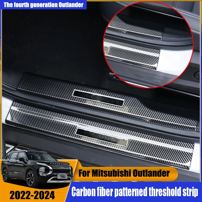 

Carbon fiber threshold strip, door welcome pedal, interior modification accessorie For Mitsubishi Outlander 2023