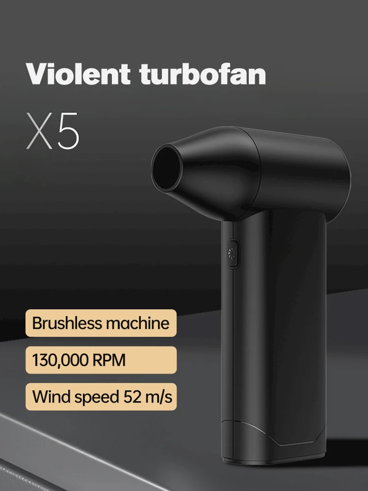 

X5 Turbo Jet Fan 130000 RPM Electric Air Blower Powerful Large Wind Hair Dryer High-Speed Turbo Handheld Mini Blower Black/White
