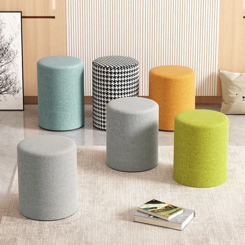 

Тканевый диван-табурет, украшение для гостиной, бархатный мягкий круглый табурет для ног, османский табурет для гостиной, роскошный табурет для обуви, табурет для макияжа