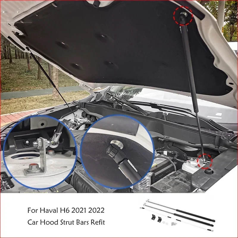 Vérins à gaz pour capot avant, supports de levage d\'amortisseur, accessoires de style de voiture pour Haval H6 2021-2025