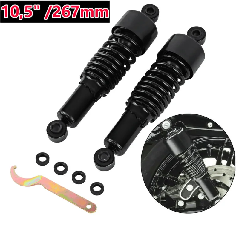 Samger 267 mm 10,5 Zoll Motorrad-Stoßdämpfer-Aufhängung hinten, verstellbare Stoßdämpfer, Feder,